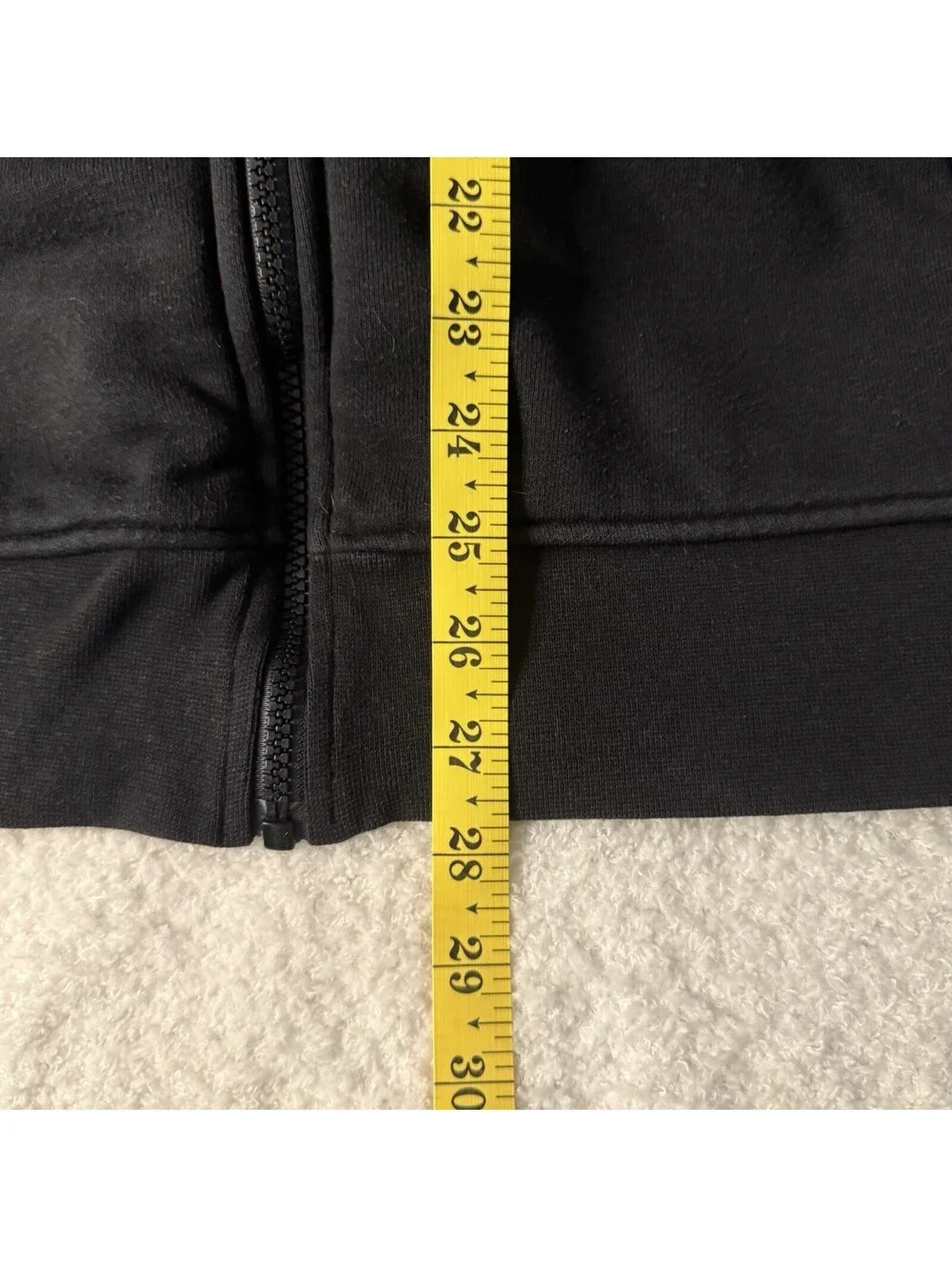 The North Face Men’s Medium Black Full Zip Hooded Jacket Logo Sleeve Fleece